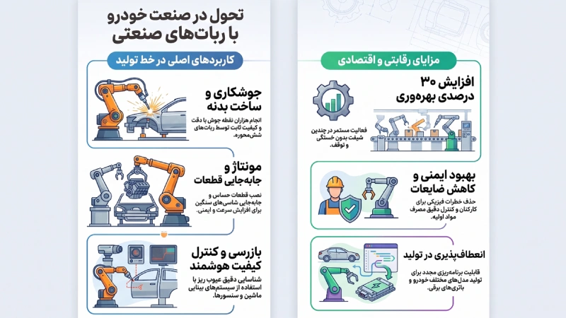 ربات های صنعتی در صنایع خودرو سازی